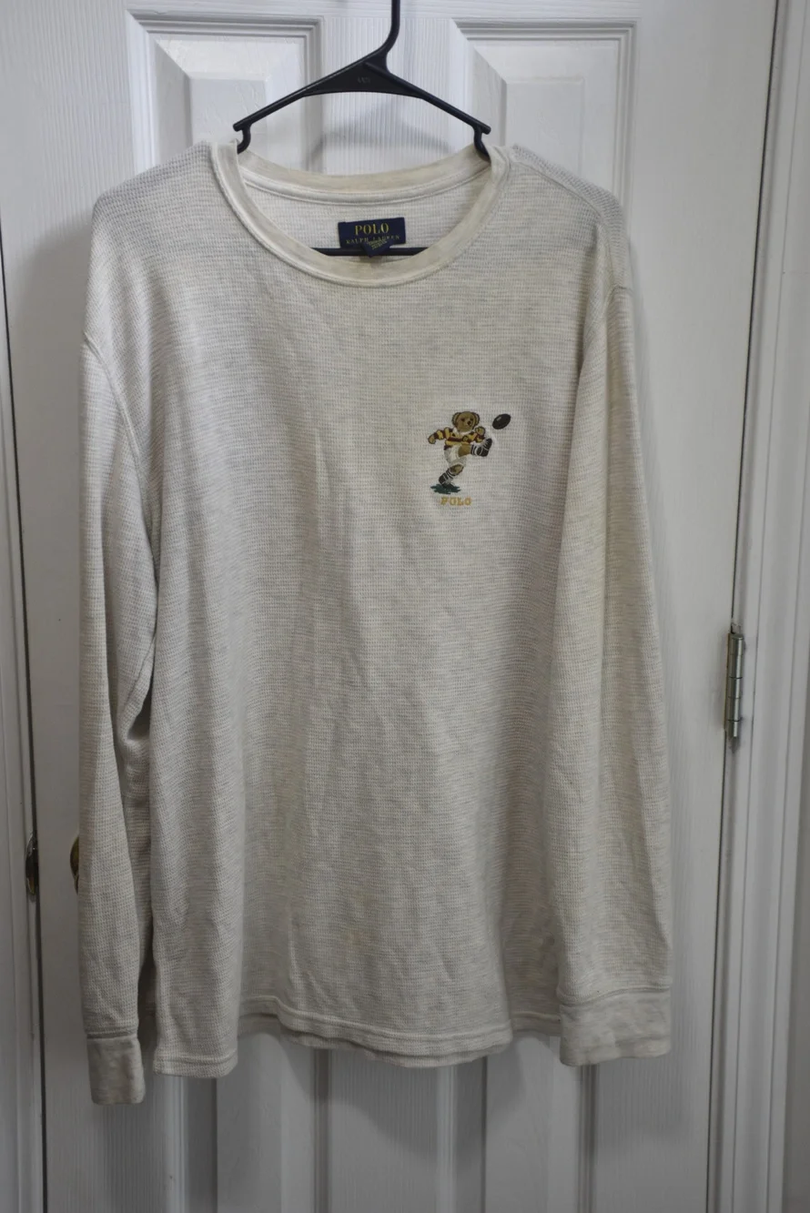 Polo Ralph Lauren Sleepwear Waffle Knit Long Sleeve Shirt L LSC098